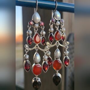 Nicky Butler LIMITED EDITION RAJ 925 Sterling Silver Designer Earrings Carnelian